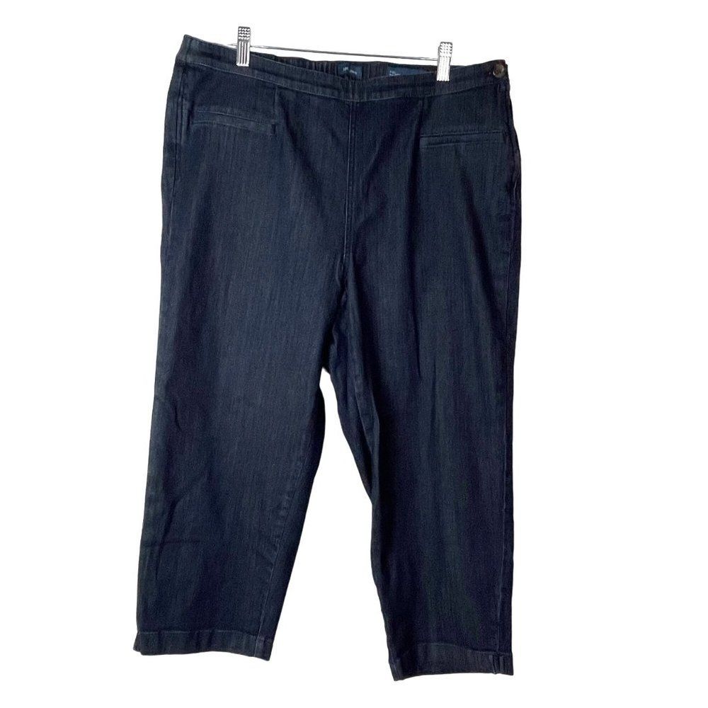 J Jill Denim Jeans Pixie Slim Leg Crops Stretch Size 16W Cotton Tencel Lyocell